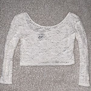 H&M Lace Crop Top - White